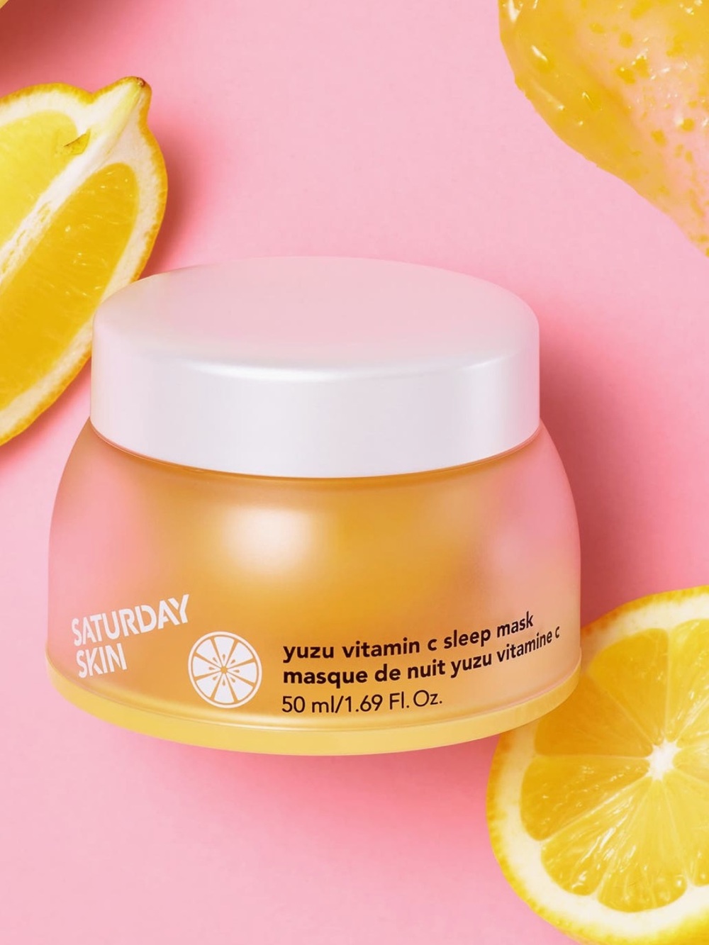 Saturday Skin Yuzu Vitamin C Sleep Mask — Pink & Yellow